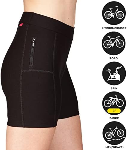 Terry Club Short Regular 4,5 polegadas Unsam acolchoado de bicicleta shorts - Ciclismo interno específico para mulheres
