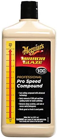 M10001 Mirror Glaze Pro Speed ​​Compound de Meguiar - Remove arranhões profundos e redemoinho grave - 1 galão de contêiner