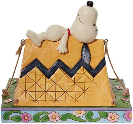 Enesco Jim Shore Peanuts Snoopy e Woodstock Camping Feliz 6,6 polegadas
