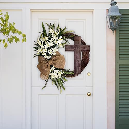 Momker Grãe de Easter Wreath Door Hanging Decoration Bouquet Guirlanda para Decoração da porta da frente Simulação Pequeno Natal