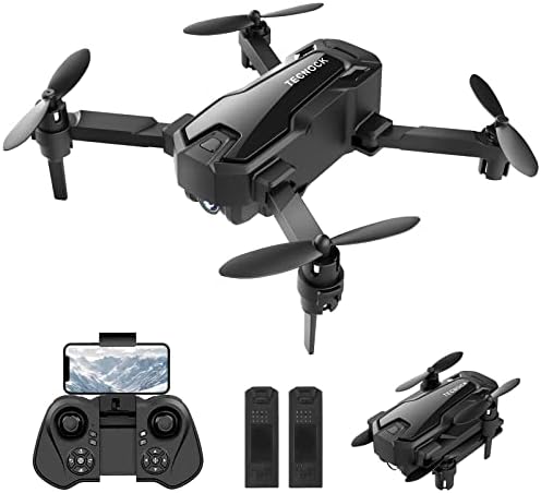 Tecnock Drone com câmera para crianças - 1080p HD FPV Drones para adultos RC Quadcopter com 2 baterias Fluxo óptico Posicionamento