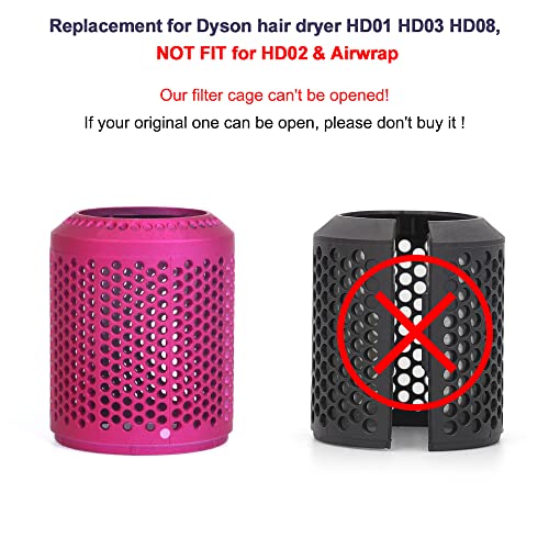 Substituição da gaiola do filtro do secador de cabelo para Dyson Supersonic Hair Secer HD01 HD03 HD04 HD08 Modelos, filtro de filtro