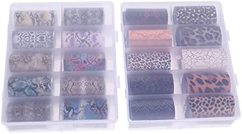 Decalques de unhas SEWACC 6 caixas de serpentes dicas requintadas envoltem arte folha para decalques DIY Manicure Decoração acessórios de unhas adesivos mulheres transferem garotas adesivas de decalques de adesivo de leopardo adesivos