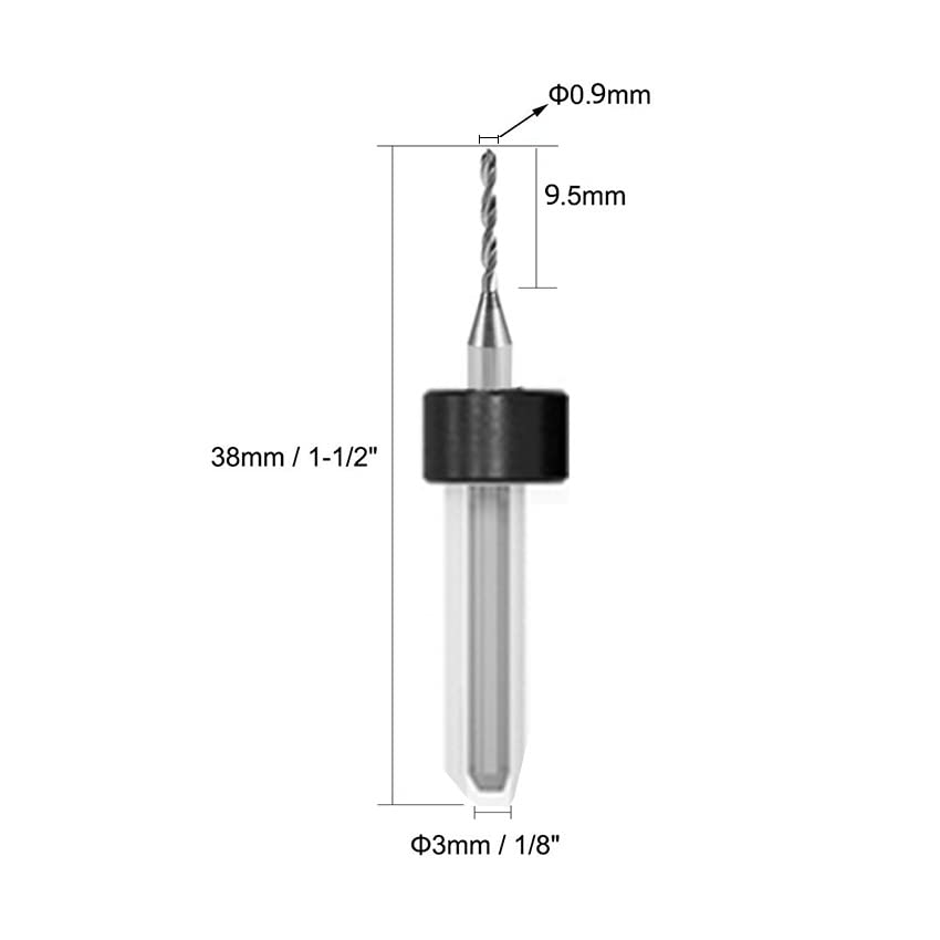 Ta -Vigor Micro Drill Bit -10pcs Bit de broca de PCB de 0,9 mm com ferramenta rotativa de 1/8 de polegada de tungstênio de tungstênio para a placa de circuito de impressão CNC Gravura