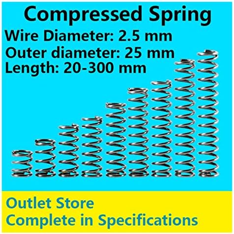 Hardware Spring Pressão Liberação da mola pressão Mola de mola de mola Diâmetro da mola de 2,5 mm, diâmetro externo 25 mm,