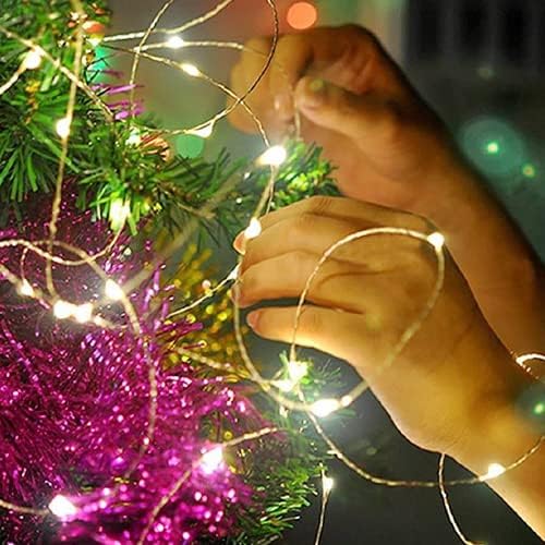 Wertioo 24 Pack Fairy Lights Operou a bateria, 6,5 pés 20 luzes de cordas LEDs LUZES FLEXIBLE PRATA MINI FEIRA LUZES PARA