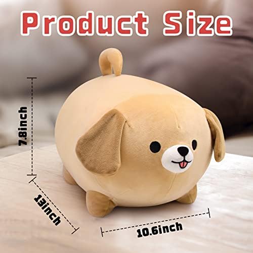 Jiajegtgt Dog Plush Pillow, 15 polegadas fofas cachorros grandes brinquedos de animais de pelúcia, travesseiros de dormir gigantes