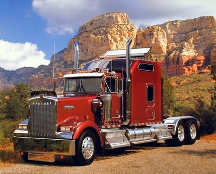 ImpactPostersgallery Maroon Kenworth Transportation Decor Wall Decor Postter de impressão artística