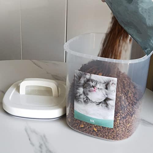 Recipiente de armazenamento de alimentos para gatos de cachorro recipiente de arroz com medidores de copo de farinha com tampas herméneas para a despensa de farinha de farinha de cozinha cereal