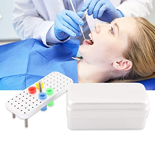 60 buracos blocos de bricolagem dental com cobertura mensurável autoclavável, caixa de desinfecção do organizador de casos de alumínio