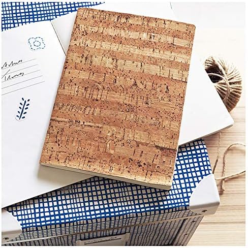 Zaione Cork Faux Leas de couro: cortiça colorida 8 PCs 8x12 polegadas folhas de couro pacote natural listra macia couro amarelo