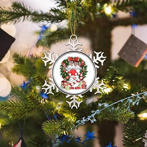 Christmas Gnome Metal Snowflake Ornamento Round Christmas Tree Ornament Of Roses Round Roundsake