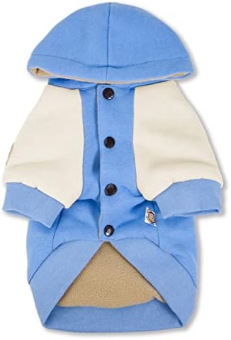 Touchdog Heritage Premium Cotton Capuz Sweater com bolsos de ponte acentuados no capuz de cachorro - suéter de estimação com gabinetes