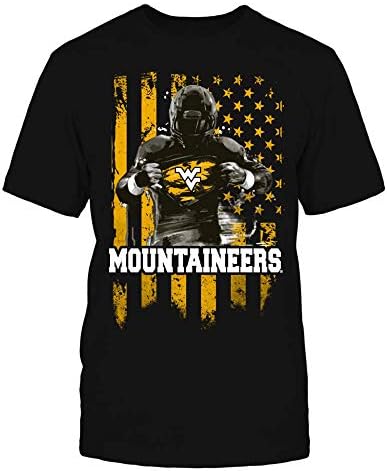 FanPrint Virginia Mountaineers Hoodie - Bandeira do jogador - Mountineers da Virgínia Ocidental