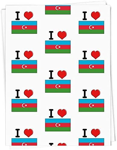 4 x 'eu amo tags/etiquetas de presente do Azerbaijão