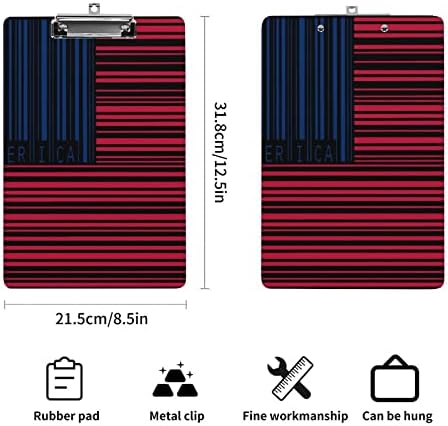 Placas de clipes de linhas retas da bandeira americana com clipe de baixo perfil e gancho retrátil Boards de clipes fofos