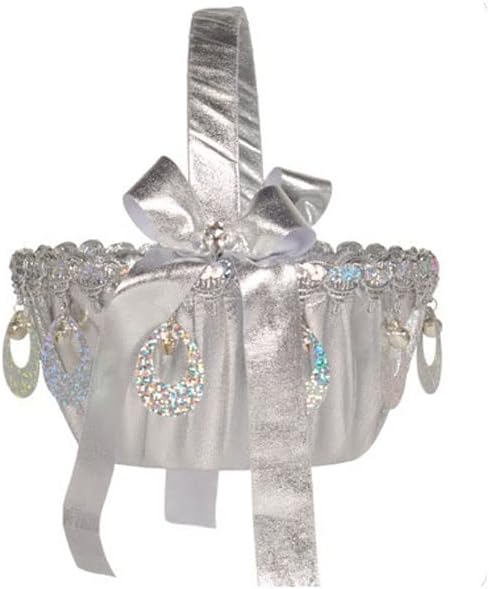 Supplimentos de casamento cesto de menina flor prata sprinkle cesto cesto de nupcial cesta de cesta de performance de cesta de performance de flor