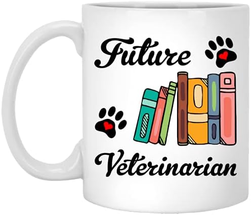 Futuro presente de caneca veterinária para o veterinário 11oz