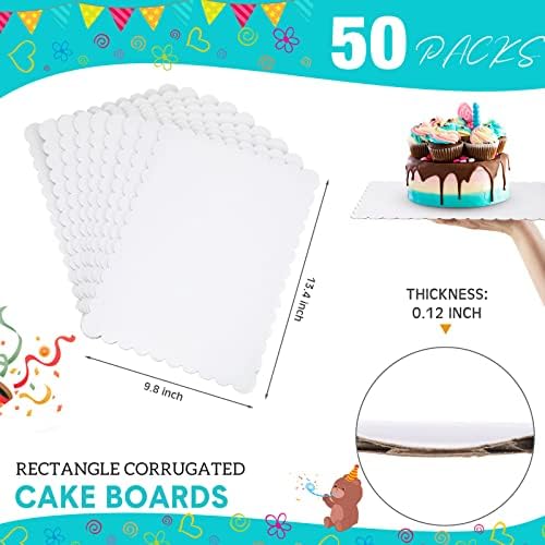 50 PCS Bolo de bolo retângulo Bolo de papelão descartável Bolo de bolo à prova de graxa Placa de bolo Bande