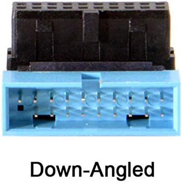 JSER USB 3.0 20pin Male para feminino Adaptador de extensão para baixo em ângulo de 90 graus compatível para placa