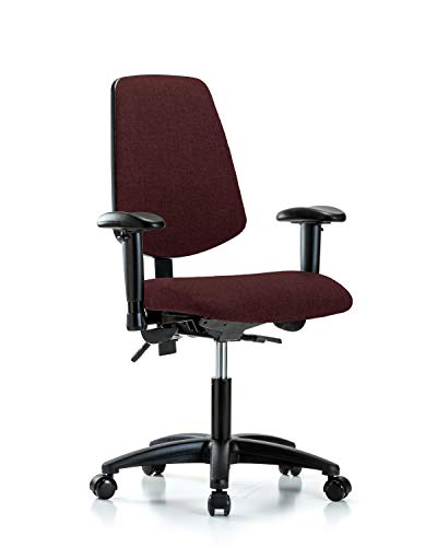 Labtech Seating Lt41398 Faixa de mesa Cadeira de altura média de nylon, braços, rodízios, preto