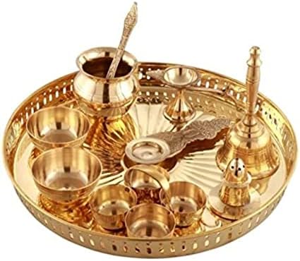 Pooja Brass Thali Pooja Tahli 12 polegadas.