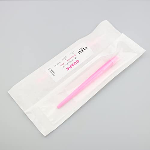 Microblading fornece rosa 0,18mm 18U Cenas de microblading descartáveis ​​Microblades esterilizadas MAGULHA DE MAGURA DE MAGURA