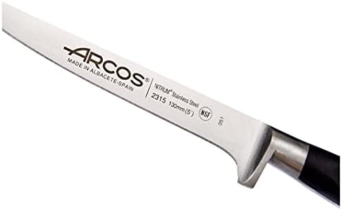 Faca de escultura de arcos 5 polegadas de aço inoxidável. Faca de Cleaver para desossar. Alça de polioximetileno ergonômico e lâmina de 130 mm. Série Riviera. Cor preta