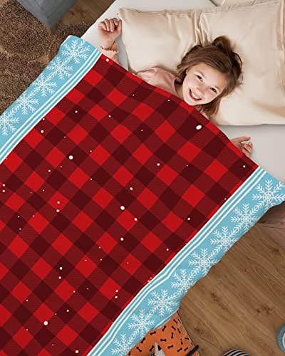 Cobertores de bebê Red Plaid Snowflower super macio cobertores confortáveis ​​para criança listras de berçário de recém