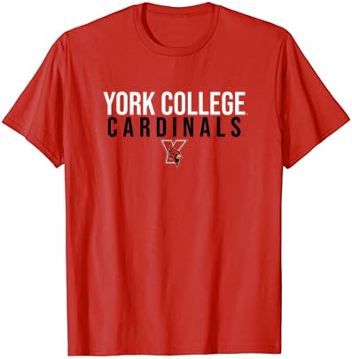 Cuny York College Cardinals empilhados de camiseta