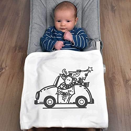 Azeeda 'Rudolph Driving Car' Cotton Baby Clanta/xale