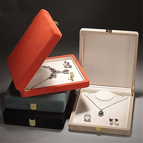 Caixa de jóias macias de WodMB com anéis de tampa Organizador de armazenamento Brinco de colar Caixa de colar