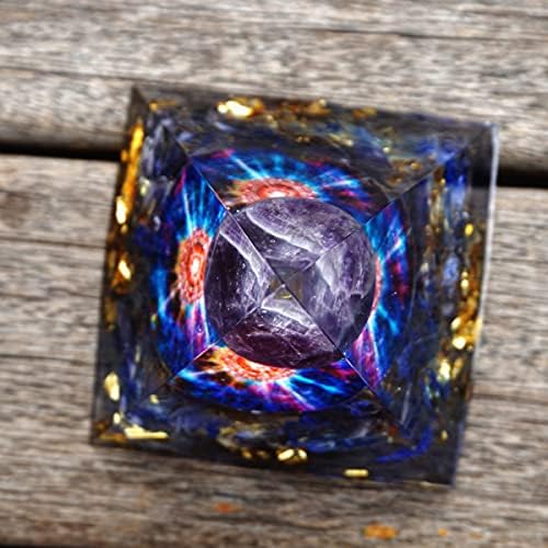 Sabedoria pirâmide sonho de ametista esfera com lapis lazuli natural rocha bruta shimmer shimmer stones reiki chakra jóias