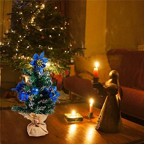 Twdyc Mini Christmas Tree com decorações, árvore de Natal delicadamente decorada com ornamentos dobráveis ​​árvores
