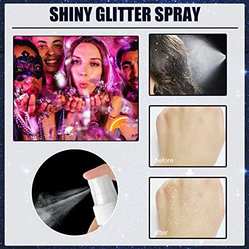 Body Glitter Spray Women-60ml Líquido de glitter holográfico para maquiagem do festival, Spray de cabelo glitter para clube,