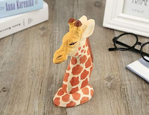 Tang Song Wood Creative Wood Hand titular titular do óculos esculpidos Handmade nariz Giraffe Stand para o escritório da mesa de decoração de casa Presentes