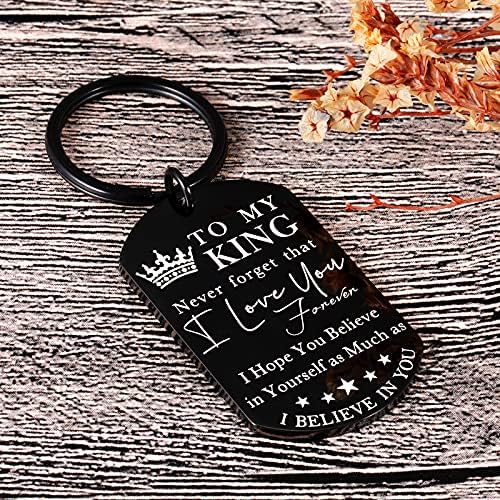 Para o meu King Keychain Anniversary Valentine's Day Gifts for Boyfriend marido ser uma cadeia -chave Eu amo vocês presentes para ele homens Men marido Aniversário