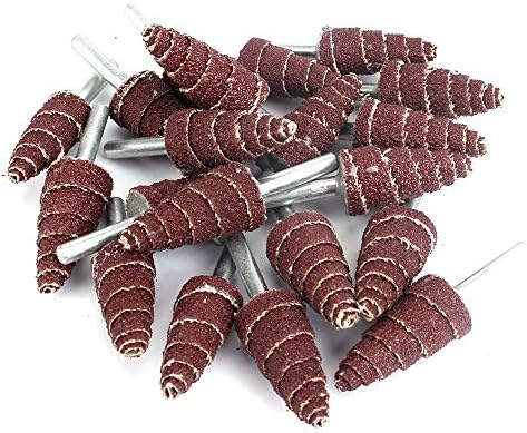 10pcs 20 mm de lixa abrasiva abrasiva Debando lixando a roda do aba de areia de areia de 6 mm de haste 240 para moer polimento de orifício profundo metal e não metálico