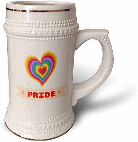 3drose colorido e criativo Orgulho com estampa de coração - 22oz de caneca de Stein