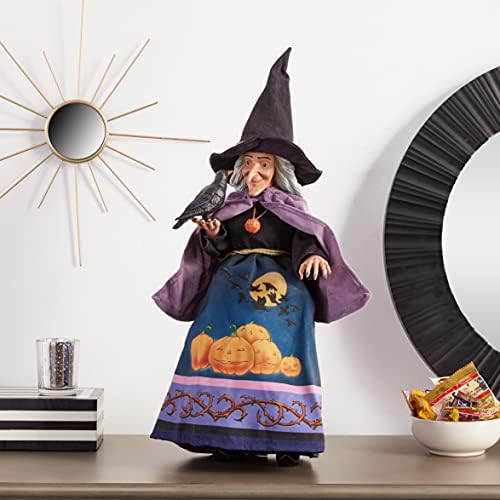 Departamento 56 Sonhos possíveis Jim Shore Halloween Raven's Feiturine, 20 polegadas, multicolor