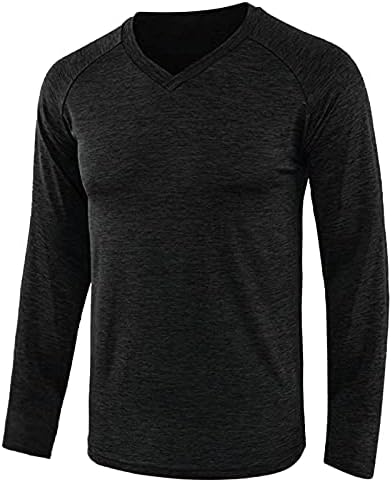 Camisa atlética masculina de Beuu Men Volícia de capa de algodão longo de algodão longo Camiseta leve T-shirt Blouse Blouse Blouse Tops