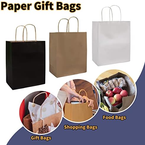 Sacos de presente de papel de face sbag 8x4.75x10 50pcs festas de festa sacos, sacolas de papel médias, sacolas de compras,