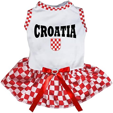 Vestido de cachorro Petitebella croatia e bandeira
