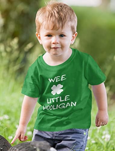 Camisa do dia de St. Patricks Little Hooligan Irish Clover Toddler infantil camiseta infantil