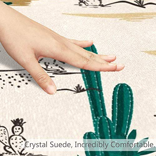 Summer Cactus deserto Blooming Suculentas Ilustração de flores, capacho sem deslizamento 23,6 Ranta de tapete redonda tapetes para crianças quarto de bebê quarto berçário