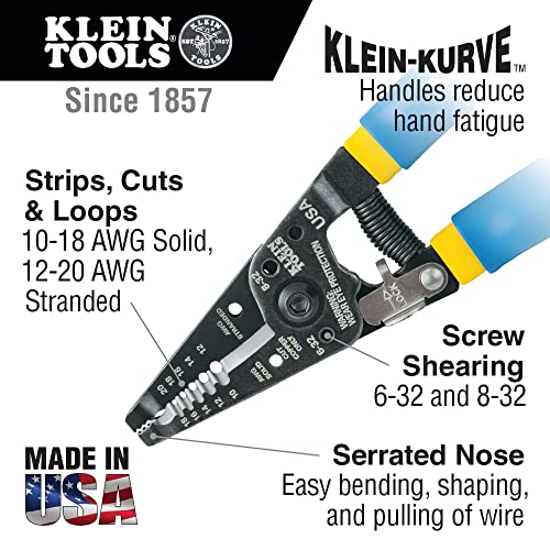 Klein Tools NCVT3P Dual Range Non Contato Tester de tensão e cortador de arame 11055 e arame, cortador de arame, cortador de arame sólido, cortes de cobre