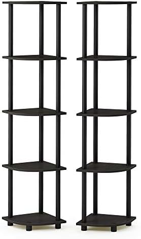 Furinno Turn-N-Tube 5 Canto de camada Rack 2 pacote, 2-pacote, Columbia Walnut/Black