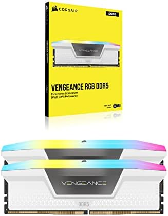 Corsair Vengeance RGB DDR5 RAM 32GB 5200MHz CL40 Intel XMP ICUE Compatível Memória do computador - Branco