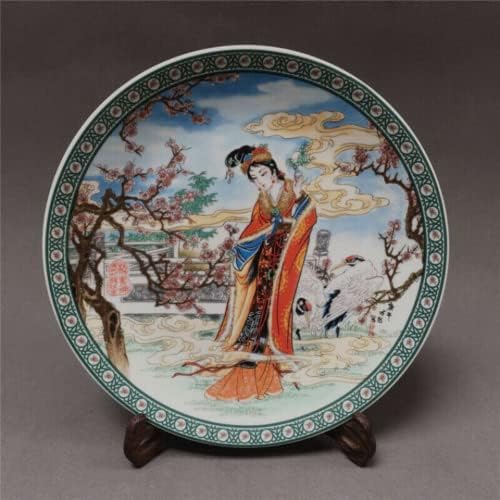 Xialon 26cm Antique China Qing Qianlong Porcelain Famille Rose Caractere Fairy Plate