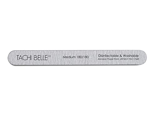 Tachibelle 10 PCS Premium Japan abrasivo 180/180 Fine desinfetável Zebra lavável arquivos perfeitos para unhas naturais